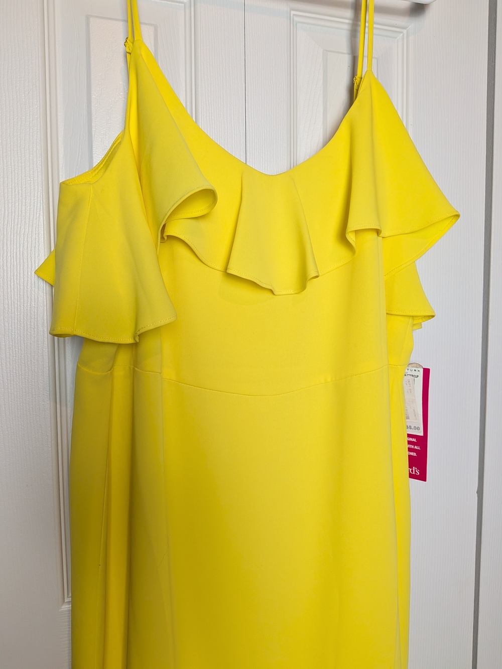 Trina Turk Bright Yellow Ruffle Midi Dress - Picture 2 of 8